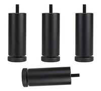 Adjustable Metal Fur Legs M8 Bolt Height 20cm/7.87in Replacement Table Legs for Kitchen & Bathroom 4 Pcs Black Furniture Feet Perfect for Desks & Tables