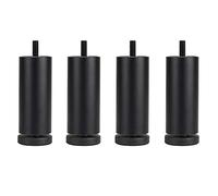 Adjustable Metal Furniture Legs - Aluminum Alloy Replacement Feet for Bed, Sofa, Washer, Refrigerator - M8 Threaded, 30cm/11.8in, Set of 4, Black