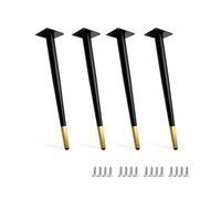 Adjustable Metal Furniture Legs Set of 4 20cm Black Gold Replacement Legs for Table Desk Chair Cabinet Dresser Sofa Bed Modern Stylish Home Decor Upgrade