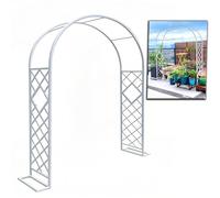 Adjustable Metal Garden Arch 140x38 cm, Galvanized & Rust-Free, Climbing Plant Trellis, White Rose Arbor, B 180 x H 230 cm, Ideal for Garden Decoration