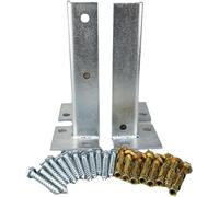 Adjustable Metal Half Post Bracket Kit - 8pcs Concrete Brackets for Fencing, Railing, Mailbox Support - Durable & Reliable Base Anchor for Repair & Strengthening