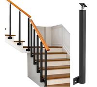 Adjustable Metal Handrail Post Kit for Square Balustrades 270° SideMount Brackets for Stairs & Terrace 85cm/33.5in Height Perfect for Safety & Style