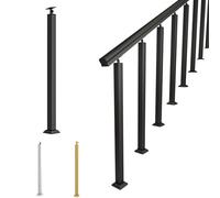 Adjustable Metal il Support Column for Porch & Deck, 270° Angle Bracket, Square Balusters & Railing Spindles, Indoor/Outdoor Guardrail Pillars (Cream, 5cm D, 43.3"/110cm H)