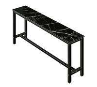 Adjustable Metal Kitchen Breakfast Bar Table, High Dining Counter with Footpads, Pub Coffee Desk for Home, 180x30x100cm, Modern Dining Furniture