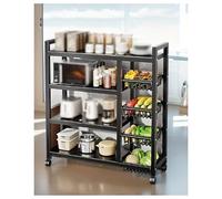 Adjustable Metal Kitchen Rack on Wheels Steel Wire Shelving MultiPurpose Cart for Pantry Bathroom Garage Organization HeavyDuty Storage Solution