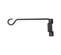 Adjustable Metal Lantern Hook Bracket, Garden Wall Mount, Elegant Design for Hanging Various Decor Items (Black 31x12)