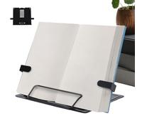 Adjustable Metal Laptop Stand and Reading Holder - 68° Angle Desktop Riser Page Clip | Neck Fatigue Relief Foldable Music Stand | Tablet Bookshelf - Student Teacher School Gift Side