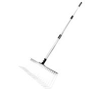 Adjustable Metal Leaf Rake | Garden Rake for Leaves | Heavy-Duty Garden Tools | Landscaping Cleaning Equipment | Perfect for Yard Maintenance and Lawn Care