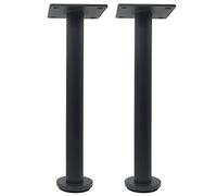Adjustable Metal Legs for Bathroom Vanity & TV Stand Set of 2 Black Stainless Steel Furniture Feet (40 cm) - Modern & Durable Design for Home Upgrade