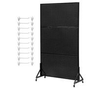 Adjustable Metal Pegboard Display Stand with HooksVersatile Rack for Retail Garage and Event SetupSturdy Shelving Solution for Enhanced Visibiliand Storage