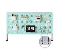 Adjustable Metal Pegboard Organizer Kit, 24x16 in, Blue - Versatile Desk Storage Solution for Home Office, Kitchen & Study with Accessories - Space-Saving Design