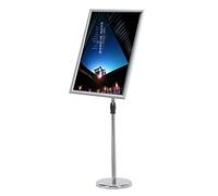 Adjustable Metal Poster Sign Stand,A2 Heavy Duty Pedestal Floor Standing Sign Holder,Advertisement Rack Snap-Open Aluminum Frame Display Stand for Wedding,Business ( Color : Silver , Size : A2 )