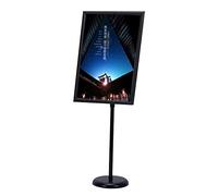 Adjustable Metal Poster Sign Stand,A2 Heavy Duty Pedestal Floor Standing Sign Holder,Advertisement Rack Snap-Open Aluminum Frame Display Stand for Wedding,Business ( Color : Black , Size : A2 )