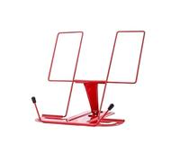 Adjustable Metal Recipe Book StandPortable Cookbook Holder for Kitchen Decor & Desktop UsePerfect for Cooking Reading & Displaying (Red)