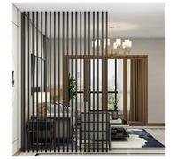 Adjustable Metal Room Divider - Floor-to-Ceiling Lamella Partition Wall in Black & Gold - Perfect for Bedrooms & Living Areas, Create Separate Spaces Stylishly