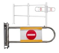 Adjustable Metal Security Door - Sleek Silver Small Swing Door for Library & Cashier Entrance, 55-80CM, Enhanced Safety, Durable Design, Modern Aesthetic