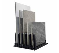 Adjustable Metal Sliding Display Rack for Floor Tiles, Sample Storage Shelf for Trade Shows, Vendor Events, Showrooms - Versatile Stand for Building Materials