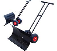 Adjustable Metal Snow Shovel with 7-Angle and 5 Height Settings for Driveway, Sand, and Wood Chip Clearing