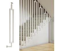 Adjustable Metal Spindles for Easy Install - Perfect White Balusters for Sloped Stairs Ideal for Stores Hotels Theatres (1 Piece 225cm)