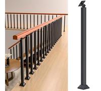 Adjustable Metal Square Hand Railing Post with Brackets Wrought Iron Stair Railing Column for Loft Garden Deck - 100cm & Stylish 1PCS