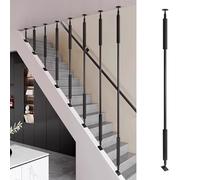 Adjustable Metal Stair Balusters - Universal Wrought Iron Spindles for Sloped Staircases Anti-Fall Design Available in Black/Gold/White - 240cm (94.5in) Length