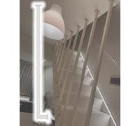 Adjustable Metal Stair il, 68" with Square Spindles & Colorful Screws, Fits 8-98", Durable White Finish, Modern Indoor Safety Rail, Easy Installation, Stylish & Secure Design