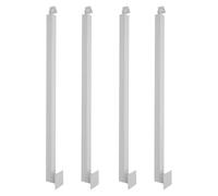 Adjustable Metal Stair Post Set - 4 Pack White Square Baluster Posts with 270° Bracket for Railing Spindles - Decorative il Kits for Stairs & Porch