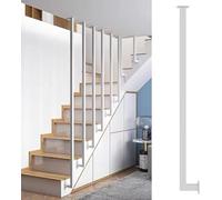 Adjustable Metal Stair Railing Modern Wall & Ceiling Mounted Balusters Contemporary Design for Home & Studio Interiors Parapetto for Attics (White Height Adjustable)
