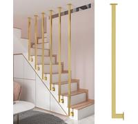 Adjustable Metal Stair Railing Modern Wall & Ceiling-Mounted Balusters for Attics Contemporary Design for Home & Studio Interiors (Gold H-