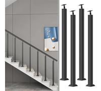 Adjustable Metal Stair Railing Posts270° Square Baluster Kits for Indoor Stairs & Sunken Rooms Safety Solution for Modern Homes