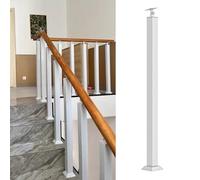 Adjustable Metal Stair Railing Set - 1/2/5/10 Pieces for Indoor/Outdoor Use Fits Square Posts White Spindles with Screws Perfect for Home Renovation and Safety