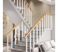 Adjustable Metal Stair Railing Set - Side-Mounted Baluster Posts Square Hollow il with Screws Ideal for Indoor Use Sturdy Connectors Included for Easy Installation