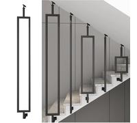 Adjustable Metal Stair Spindles - Easy Install Balusters for Slope Stairs in Black (1 Pc 125cm) - Perfect for Store Hotel Theatre Decor