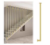Adjustable Metal Stair Spindles: Universal Fit for Level and Sloped Stairs, Floor-to-Ceiling Iron Balusters with Installation Kit,Style a,98inch/249cm