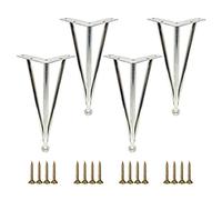 Adjustable Metal Table Legs 4 Pack 10-40cm Height Non-Slip Perfect for Desks Sofas Cabinets Coffee Tables Silver 33cm Ideal for Home & Office Use