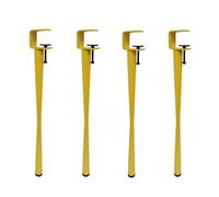 Adjustable Metal Table Legs, F-Shape Iron Dining & Coffee Table Legs, 16in Detachable Furniture Legs for DIY Console, No Punching, Yellow Finish
