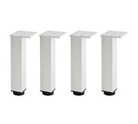Adjustable Metal Table Legs, Square Thickened Cabinet Feet, Non-Slip Aluminum Alloy Replacement for Sofa, Cabinet, Table - 30cm (11.8in)