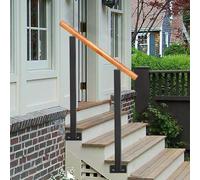 Adjustable Metal Wrought Iron ils for Outdoor Steps - Side Mount Stair Railing Support Kit, 40" & 33.5" Heights, Perfect for Porch & Garden Safety