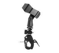 Adjustable Microphone Clip with Expansion Clamp for Radio, Live Streaming, Tripod and Desktop Mounting, Fits 10-48mm Mic Diameter, 20-35mm Tube, Black