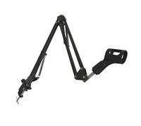 Adjustable Microphone Stand with Flexible Double Braced Folding Arms | Metal Suspension Mount, Firmly Attaches to Desks, 1500g Load Bearing, Suitable for Families and Broadcasting