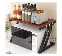 Adjustable Microwave Oven Rack & Toaster Stand - Expandable Kitchen Shelf nizer with Hooks for Countertop Storage - Space-Saving Kitchen Storage Solution