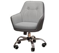 Adjustable Mid Back Desk Chair with Arms - Ergonomic Swivel Computer Chair for Home Office, Small Spaces, Gaming & Vanity - Rolling Task Chair in Gray