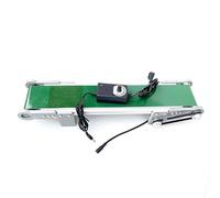 Adjustable Mini Belt Conveyor 50x10cm, Metal Desktop Conveyor, 1.8-7.6cm/s Speed, 116RPM Motor, DIY Elevator Model, Friction Experiment Device for Science Projects