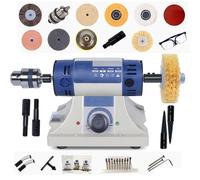 Adjustable Mini Bench Lathe with Variable Speed, Multi-Function Table Saw & Rock Polisher for Jewelry, Metal, Wood, Amber, Jade Craft Projects