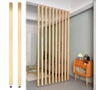 Adjustable Minimalist Wooden Room Divider - Floor-to-Ceiling Privacy Screen Partition, No Drilling Required 1pc(2PCS 180cm)