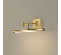 Adjustable Mirror Front Lamp Led Brass Bathroom Vanity Light, Washroom Make-Up Mirror Lights, Copper Vanity Light for Makeup Bathroom Lighting Over Mirror Cabinet Sink/40Cm