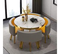 Adjustable Mobile Bedside Table & Folding Office Desk - Small Round Tables with PU Leather Chairs for Meetings, Negotiations & Home Use - Versatile Conference Furniture