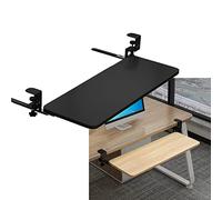 Adjustable Mobile Desk Nightstand - Folding Office & Home Table with Pull-Out Wood Keyboard Drawer, Under-Desk Shelf, Sturdy & Versatile Workstation for Efficient Space Use