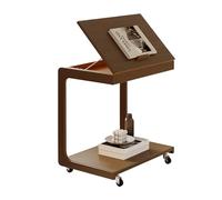 Adjustable Mobile End Table with Wheels - Ideal Sofa Side Table for Small Spaces in Bedroom or Living Room