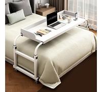 Adjustable Mobile Laptop Table, Sofa Bed Stand, Rolling Desk for Home Office, Tray Bed Table, Multi-Purpose Work Station for Full/Queen/King Bed